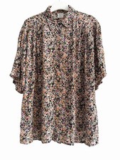 Jörg Peterson Damen Vintage Hemdbluse mit Blumenmuster 100% Viskose Gr.: 40