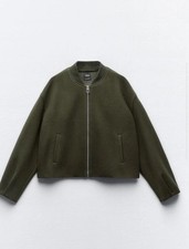 BNWT ZARA ELASTICATED TRIM SOFT BOMBER JACKET Sz.L