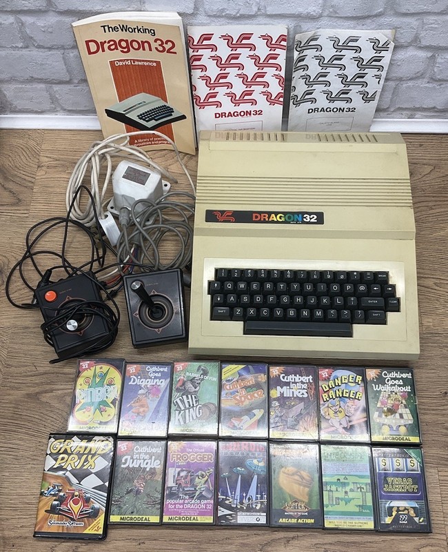 Spares Or Repair - Vintage DRAGON 32 Computer Game Bundle Games White Crystal