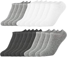 10 Pairs Unisex No Show Ankle Socks Lightweight Cotton Athletic Comfort