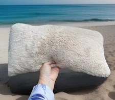 Unhide Faux Fur Pillow Lumbar Rectangle Zip Cover Approx 19x10 For Love Not Fur