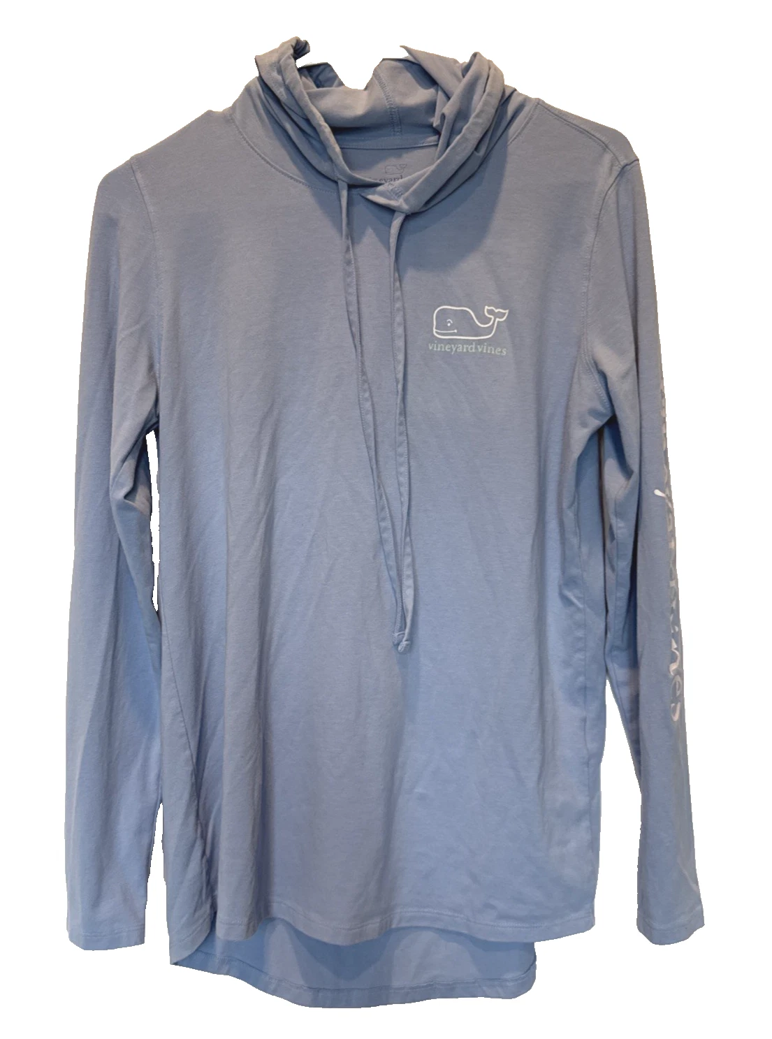Vineyard Vines Edgartown Lightweight Hoodie Women's Small Light Blue Whale