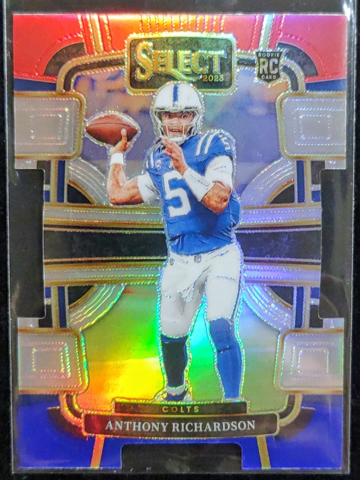 2023 Panini Select Silver Red Blue Rookie Die-Cut Anthony Richardson #43 (RC)