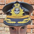 BRAZILIAN NAVY SUPPERIOR OFFICER HAT CAP ORIGINAL WITH METALIC BUTTONS