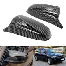 2x Carbonfaser-Stil Außenspiegel Spiegelkappe Abdeckungen Für BMW X6 E71 X5 E70