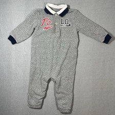 Polo Ralph Lauren toddler 12 Months One Piece Jumpsuit Polo Collared Grey