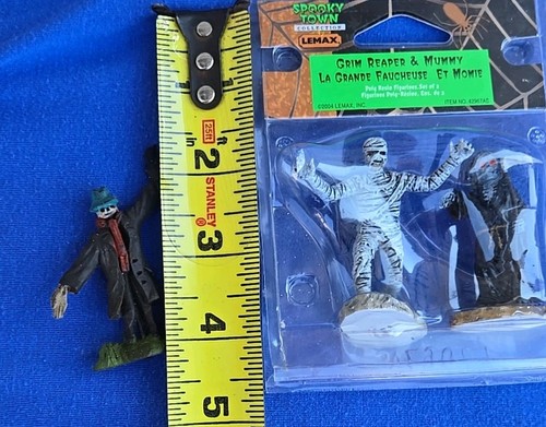2004 Lemax Spooky Town Grim Reaper & Mummy Figures New + Britains Scarecrow
