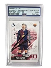 ROBERT LEWANDOWSKI AUTOGRAPH 2023-24 Topps Match Attax Champions League PSA