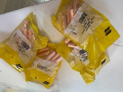 ESAB 19N45 TIG Contact Tips 1/16'' Diameter Welding Tip Lot 4 Packs (20 Tips) NEW