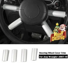 Interior Steering Wheel Cover Trim Decor For Jeep Wrangler JK 2007-2010 Silver