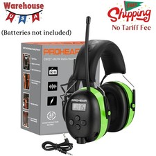 027 AM FM Radio Headphones with Digital Display, 25dB NRR, Safety Ear Protection