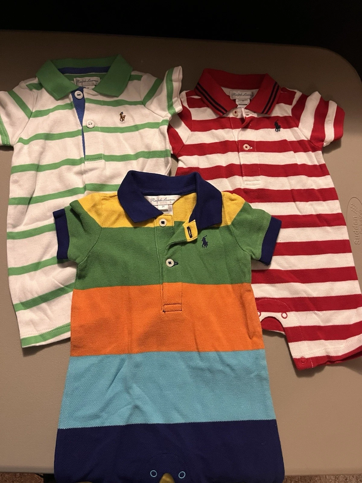 Lot Of 3 Unisex, Ralph Lauren Newborn Baby Clothes Size 3 Months New