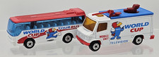 1989 Matchbox World Cup Television TV NEWS TRUCK + Ikarus TOUR BUS 3" Diecast