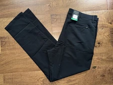 NWT! MENS BANANA REPUBLIC BLACK FLAT FRONT DRI FIT DRESS PANTS! 38 X 34