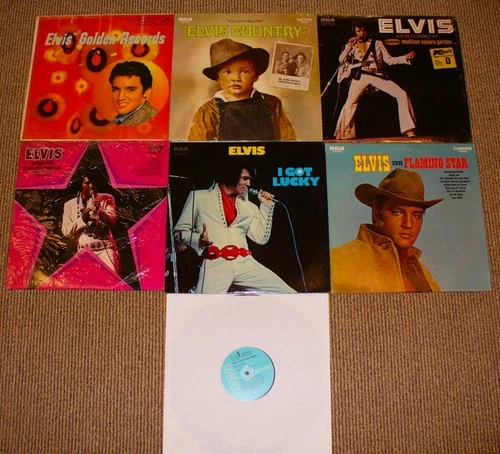 LOT COLLECTION 7 ELVIS PRESLEY ORIGINAL LPs VINYL ALBUMS TWO IN SHRINK WRAP