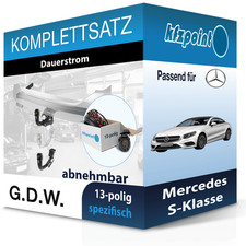 Für Mercedes S-Klasse 13- G.D.W. Anhängerkupplung abnehmbar + 13polig E-Satz AHK