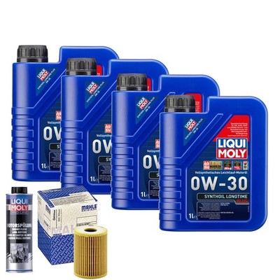 Motoröl 0W30 LIQUI MOLY Synthoil Longtime Plus 4L+MAHLE Ölfilter +Spülung