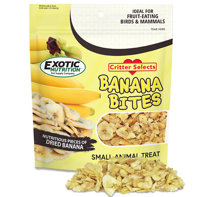 Banana Bites 2.75 oz - Healthy Treat - Sugar Glider, Chinchilla, Hedgehog, More