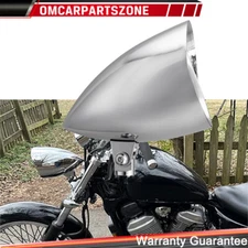 LED Chrome Tri Bar Bullet Headlight For Harley Sportster Bobber Chopper Softail