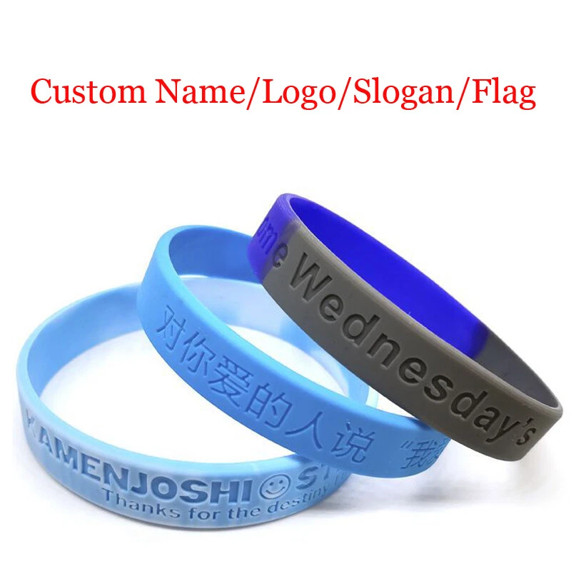 Custom Silicone Bracelet Customized Personalized Rubber Wristband man women  kids | eBay