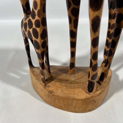 Vtg Wood Mother Child Giraffe Hand Carved Sculpture Zoo OOAK Kenya Africa n - Picture 5 of 11