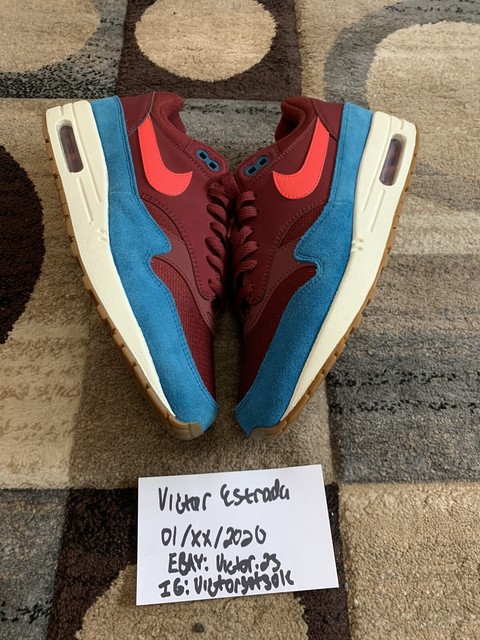 nike air max 1 teal burgundy