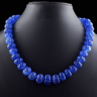 Most Brilliant Blue Sapphire Carved 641. Cts Beaded Jewelery Necklace VK 26 E656