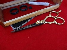 60 Days WANTY 6" Black gold Hairdressing Hair Cutting Scissors Japanese Steel