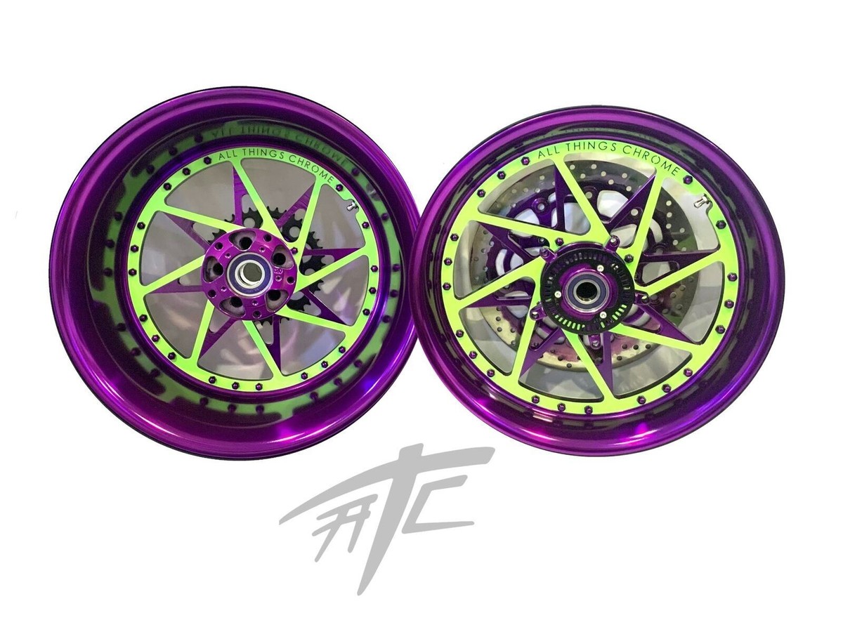 NINJA 240 FAT TIRE PURPLE/NEON GREEN SWITCHBACK WHEELS 10-15