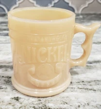 Vintage Whataburger Nickel Coffee Cup Mug Butterscotch Glass Buffalo Nickel USA