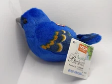 Wild Republic Blue Grosbeak w/ authentic sound Audubon Bird Plush Stuffed Animal
