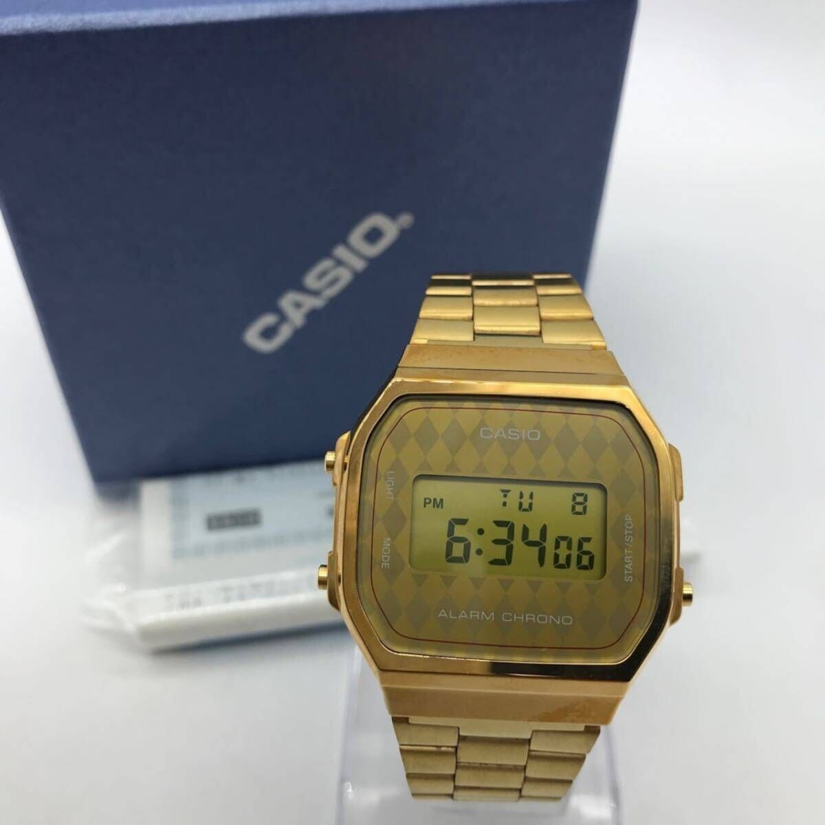 可愛いゴールド☆Casio Vintage A168 CASIO A168 Digital Watch Gold Vintage Rare Pattern