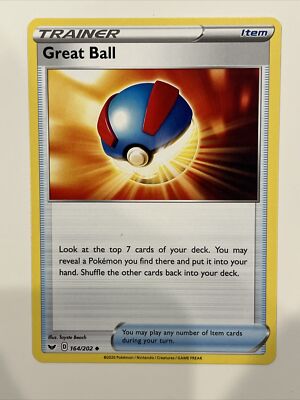 Trainer Great Ball Pokemon Card 164/202