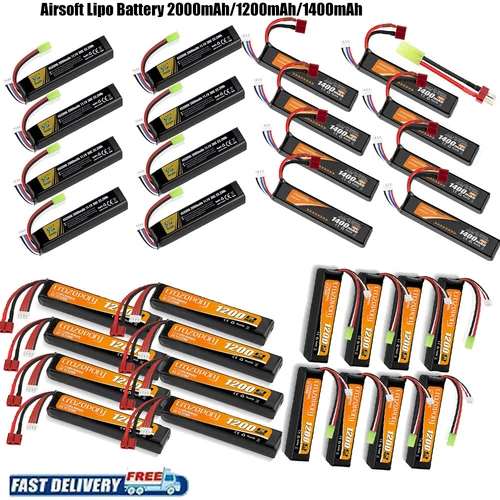 11.1V 2000mAh Airsoft Stick Battery 30C LiPo Battery with Mini Tamiya Connector