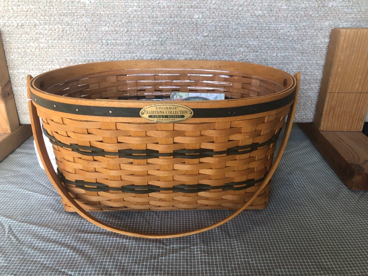Longaberger Large Fruit Basket With Custom Dual Open Plaid, 53 OFF