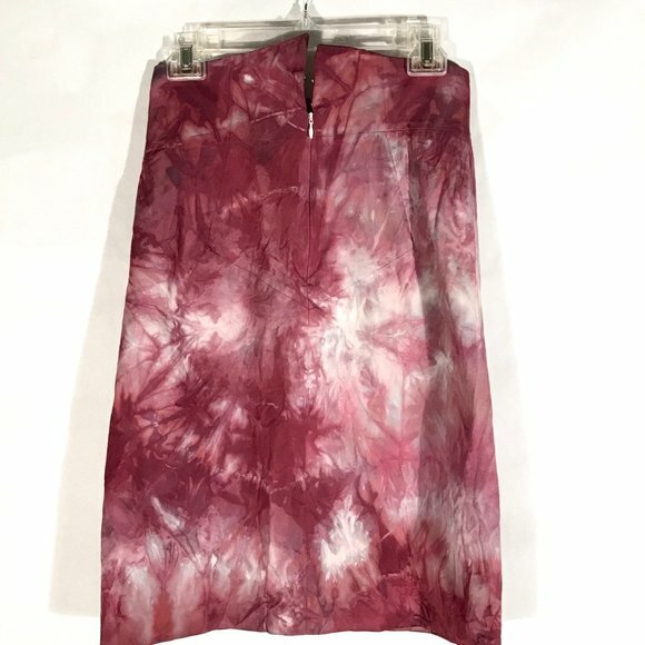 Gonna YSL tie dye rosso intenso a matita taglia 2 midi Yves Saint Laurent Couture marrone