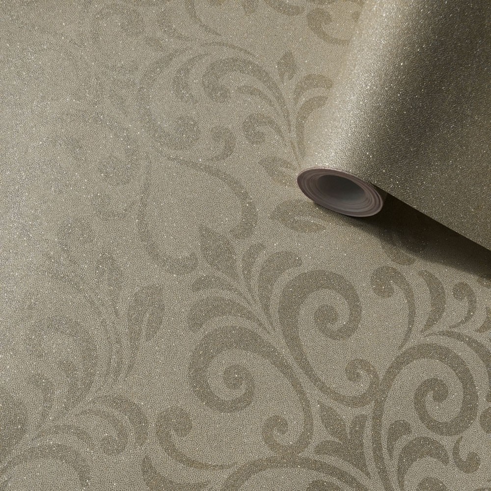 144802 Lipsy of London Luxe Champagne Glitter Sparkle Damask Modern