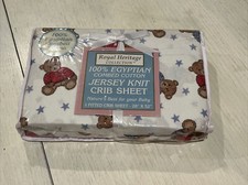 Royal Heritage Collection Crib Sheet Teddy Bears Egyptian combed cotton NEW