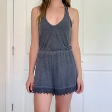 Stonewashed Beach Coverup Romper — S