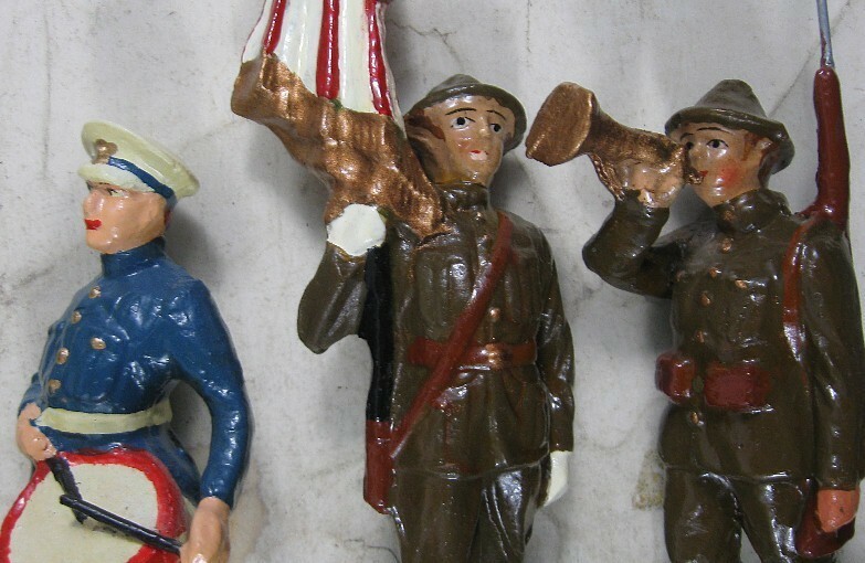 Lot of Vintage 1920's Composition Trico Japan 5 1/2” Tall WWI