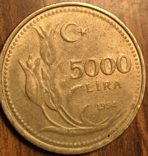 1994 TURKEY 5000 LIRA COIN