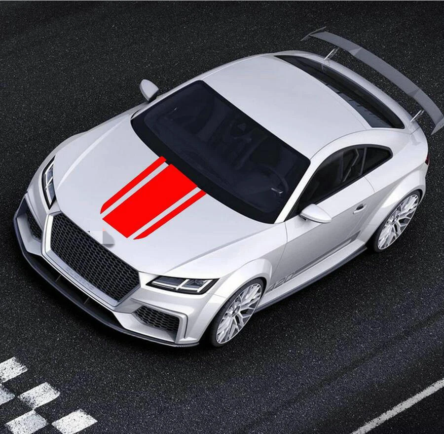 Car Hood Sticker Racing Stripe For AUDI All Models Bonnet Graphic Vinyl Decals - Image 4 of 4
