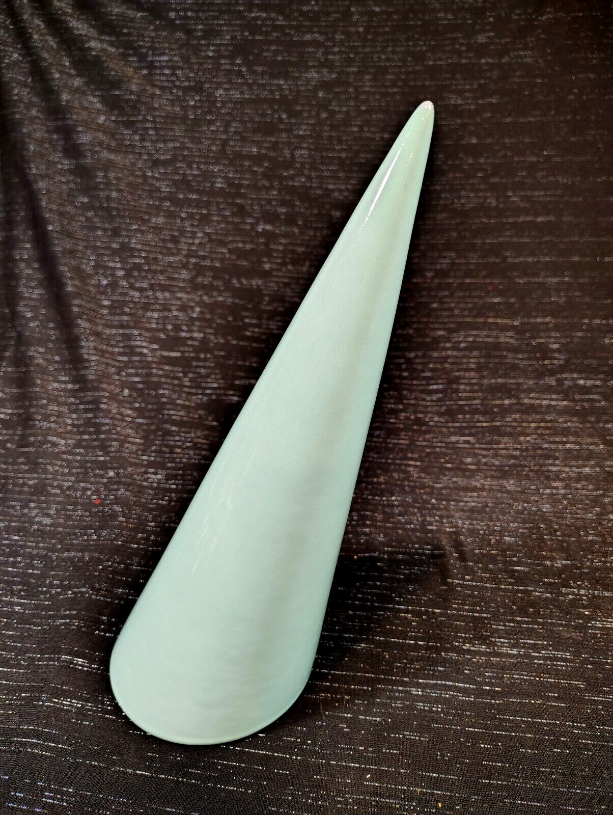 VTG, 1986, JARU, Leaning Cone/Obelisk Sculpture, Teal, Modern, Rare Art Pottery