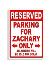 Personalized Parking Sign Wall Decal Metal Sign No Parking Customized Zachary