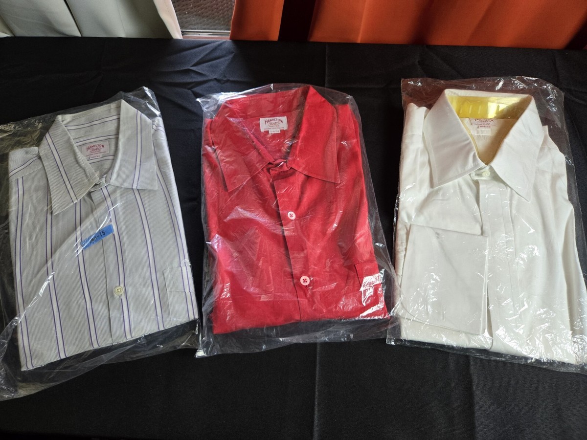 Lot Of Vintage Custom Made Hamilton Dress Shirt Houston