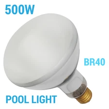 500BR40FL POOL LIGHT 500W BR40 Frost Reflector Bulb Medium E26 Base