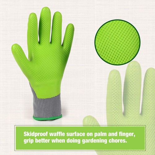 WORKPRO 6 Pairs Garden Gloves Work Glove with Eco Latex Palm Coated L Breathable - 第 3/8 張圖片