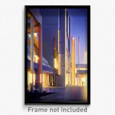 Pixel Art Poster - Complicated Modern Architecture (8 Bit Video Game Print)