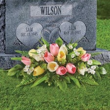 Springtime Bouquet of Tulips Loved Ones Memorial Staked Floral Arrangement
