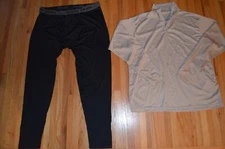 Guide Gear Men's Lightweight Base Layer Bottoms and US Military layer 1/4 Zip XL